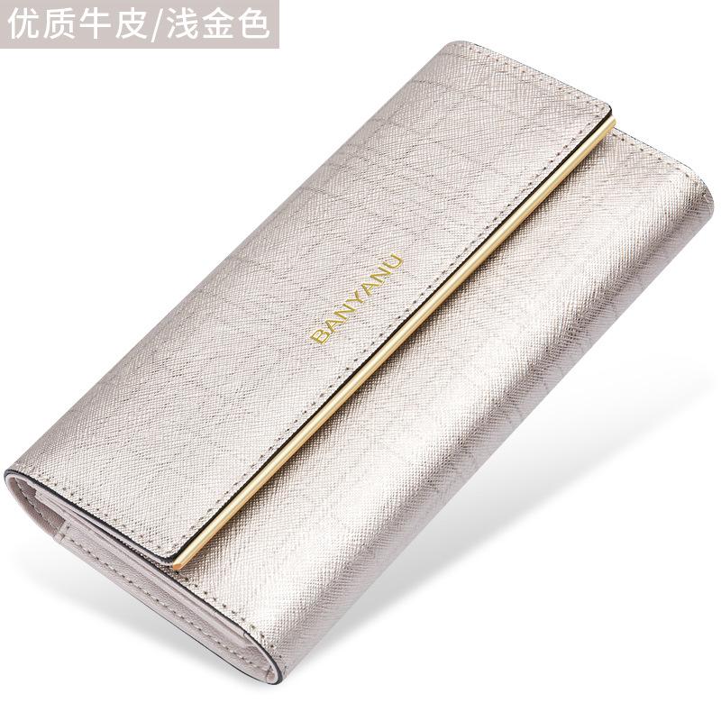 Новый женский кошелек тройного сложения из натуральной кожи 2025 года, вместительный минималистский клатч с отделениями для карт, стильный дизайн