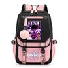 K-Pop Anime Printed Backpack Teens School Bag With Spine Support 20-35L Capacity Oxford Fabric Unisex College Style