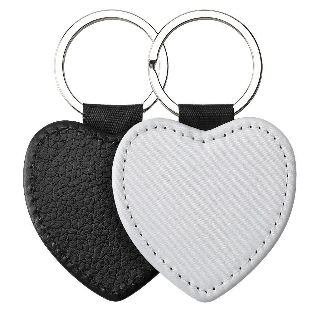 DIY Heat Transfer Keyring PU Leather Double Sides Blank ID Tags Keyring Bag Hanging