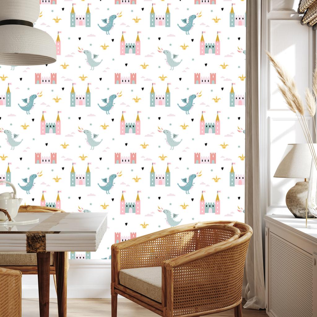 Wallpaper Fairytale Dragons and Clouds for Living Room and Bedroom 50x1000