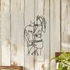 Man And Woman Sideways Hugging LOVE FEELING Minimalist Metal Wall Art - Modern Home Decor For Bedroom, Living Room, Or Bathroom.