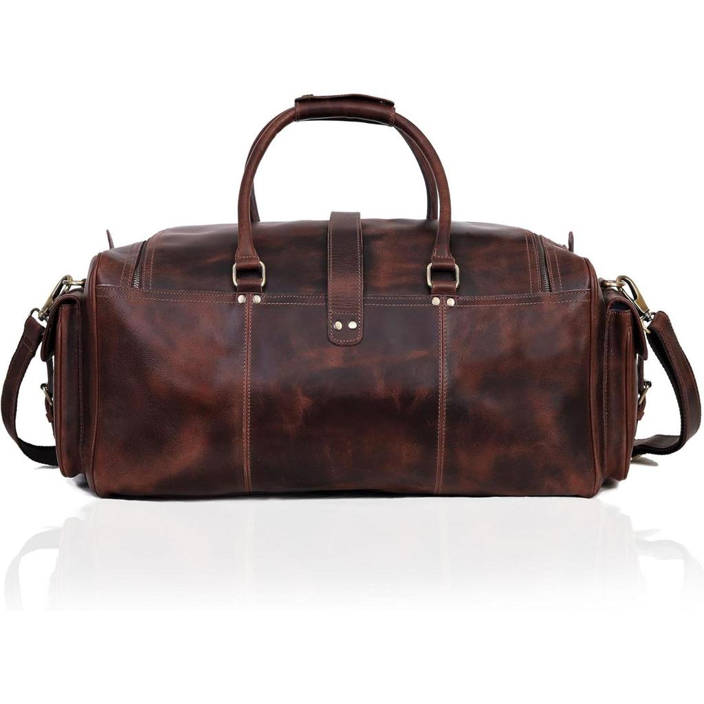 Новая дорожная сумка для мужчин и женщин, 28-дюймовая винтажная дорожная сумка из кожи буйвола, настоящая сумка для переноски на ночь