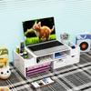 Computer Height Booster Storage Rack Office Desk Surface Panel Elevated Rack Desktop Monitor Stand with Drawer Storage Base