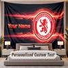 Custom Name Text Tapestry Middlesbrough FC Personalized Polyester Wall Tapestry For Bedroom And Room