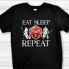 DnD Gamer T-Shirt: Funny "Eat Sleep Repeat" RPG Gamer Tee
