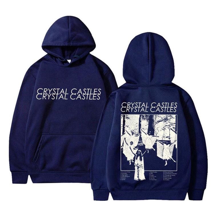 Винтажная толстовка с капюшоном группы Crystal Castles для мужчин и женщин, готическая, панк-рок, с капюшоном, мужская мода, свободный, оверсайз, пуловер, толстовки с капюшоном