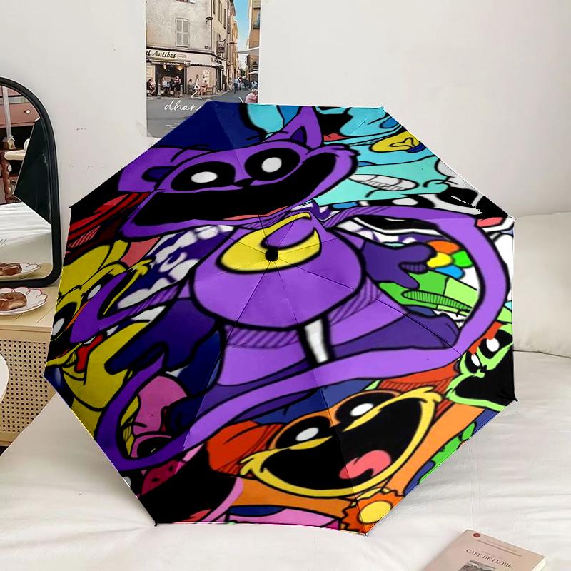 Happy smiling Cartoon Characters Umbrella 8-Frame for Travel, camping, Casual Lightweight Portable Umbrella, Essential for every family Holidays Gift