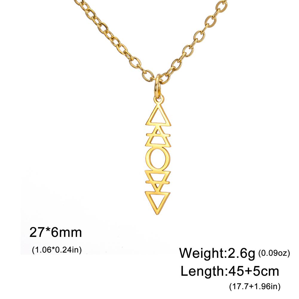 Dawapara Four Elements Necklace Earrings Jewelry Set Water Fire Air Earth Symbols Alchemical Pendant Stainless Steel Jewelry