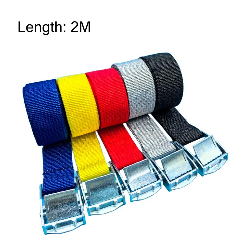 5Pcs 2M Tension Rope Tie Down Strap Strong Ratchet Belt Car Luggage Bag Cargo Lashing Strap Zinc Alloy Zinc Nylon 5 Color