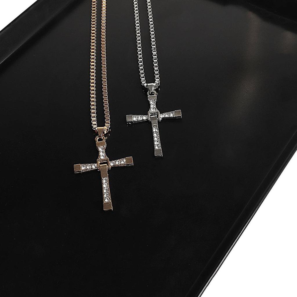 New Hot Style Men Fashion Jewelry Gifts The Fast and the Furious Toretto Cross Charms Necklace Long Necklaces