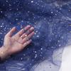 Ткань сетка с кружевом и блестками «Звездное небо»