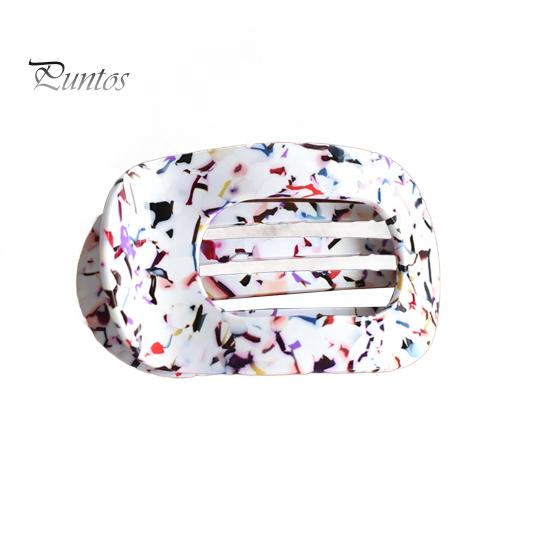 Women Hair Claw Flat Round Shape Strong Grip Bendable Teeth Curved Design Hair Clip Back Head Large Clip Hair Accessory