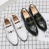 Fashion Summer Luxury Wedding Shoes Men's Luxury Crocodile Pattern Patent Leather Shoes Fashion Business Loafers Man Banquet Dress Shoes