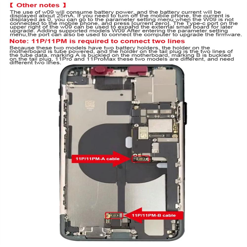 W09 Pro V3 Тестер всплывающих окон о состоянии батареи для серий iPhone 11 12 13 14 15 Решение проблемы всплывающих окон о батарее Изменение эффективности батареи