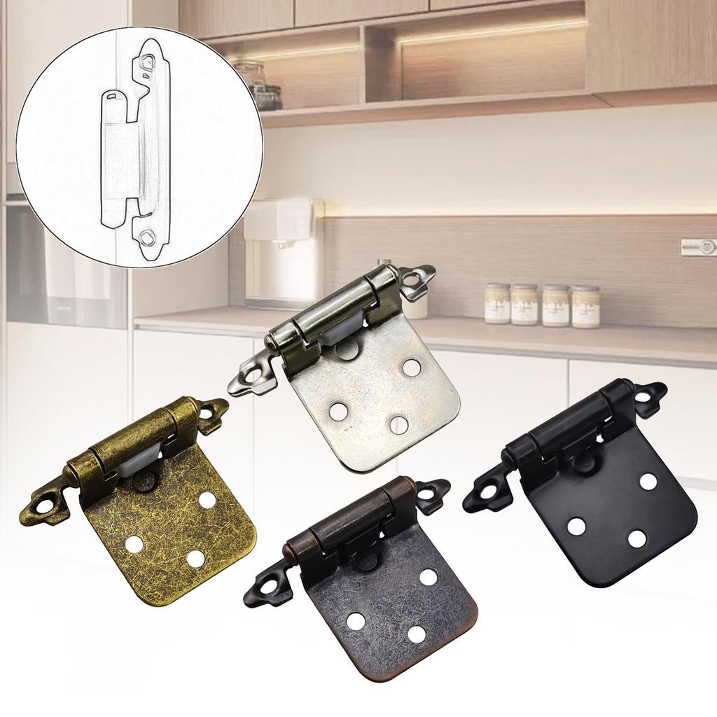 10 Pieces Self Closing Hinges Metal Flush Mount Kitchen Cabinet Door Hinges