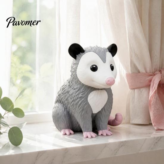 Подарки для любителей рукоделия, вдохновленные природой: 3D-печатная фигурка опоссума, милая сидячая статуэтка, коллекция миниатюрных моделей опоссума для дома и улицы, крыльцо
