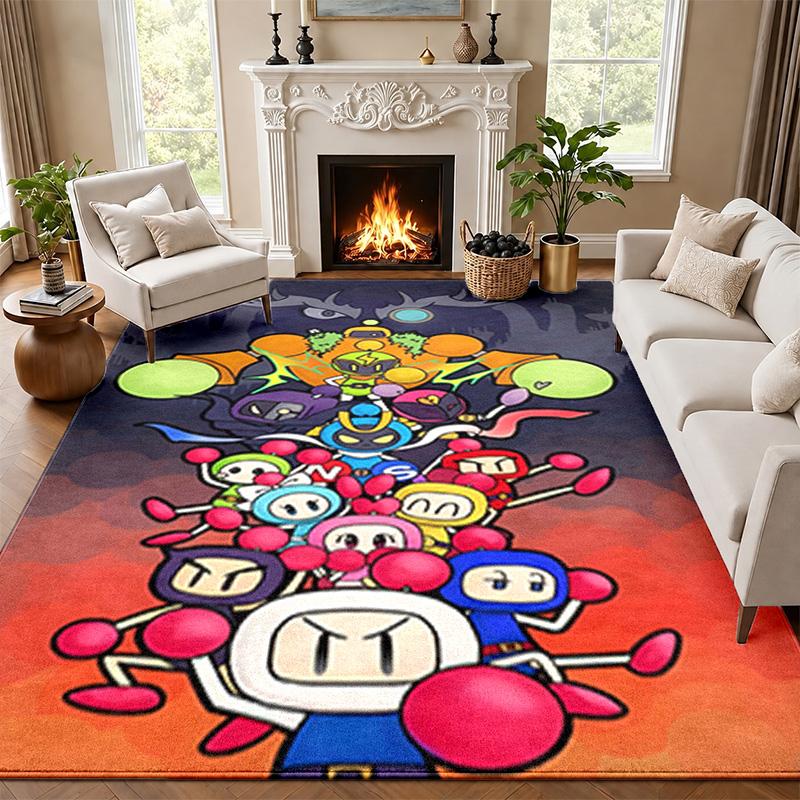 Bomberman Carpet Door Mat for Living Room or Bedroom Protective Mat Under Chair Office Decoration Christmas Gift Birthday Present