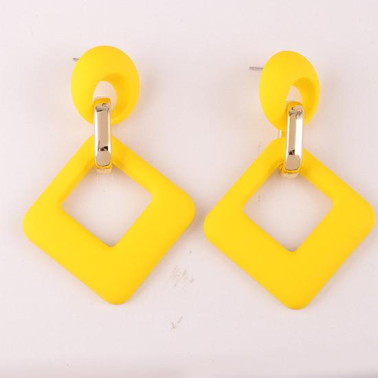 Pinkdudu 2024 Новые 12-цветные квадратные акриловые серьги-подвески, легкие роскошные многоцветные геометрические серьги для женщин, ювелирные изделия PD1488