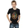 HARRY POTTER Boys Hogwarts Crest Gold Ink T-Shirt