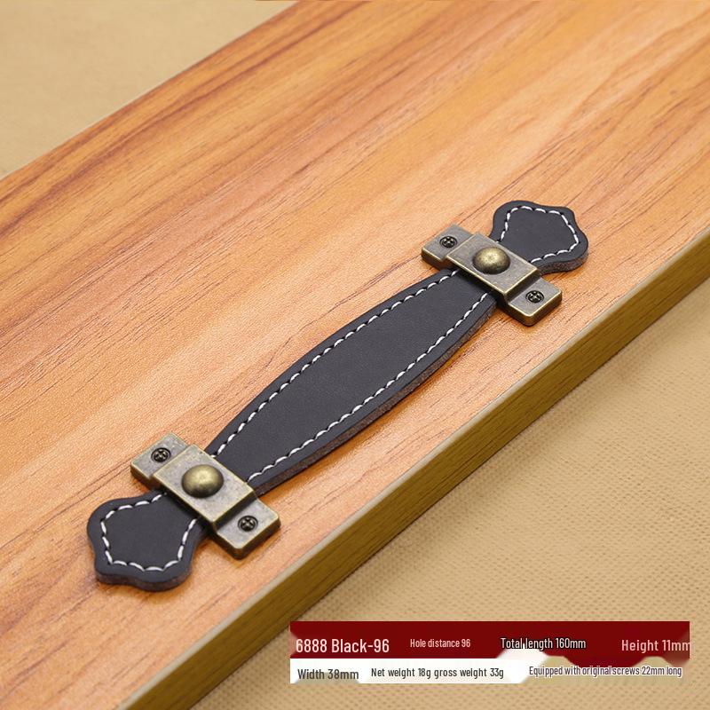 Коричнево-Черная Кожаная Ручка для Чемоданов, Сумок, Ящиков и Шкафов