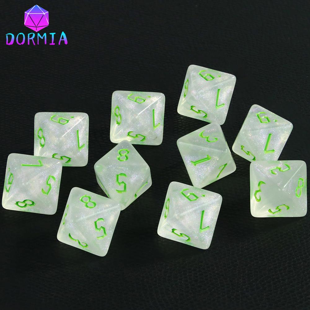 D8 Игровые кости Вечеринки Коллекция костей Эффект звездного света Цветные цифры Фэнтези Ретро Стиль цифр Для D&D RPG Настольные игры Играть Ga Практическое использование