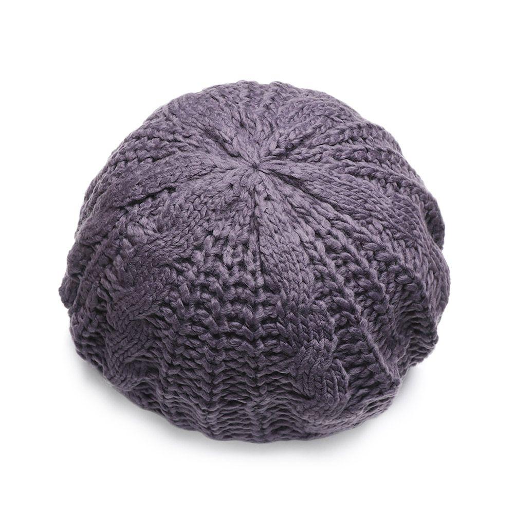 Fashion Vintage Elegant Ribbed Beret Hat Painter Hat French Artist Cap Knitted Cap