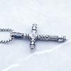 Cross Black Link Necklace, New Chain Fashion Jewelry Europe Rhodium Plated Rebel Bijoux Gift For Men & Women