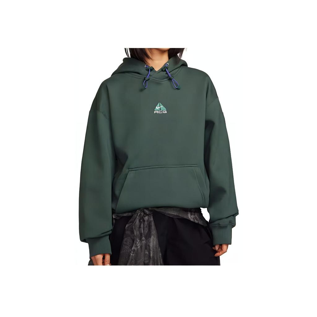 Nike Сплошной цвет с вышитым логотипом флисовая толстовка с капюшоном унисекс Зеленый DH3088-338