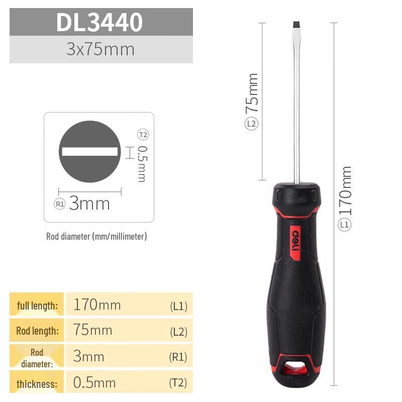 Deli Slotted Screwdriver S2