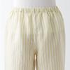 MUJI Natural Lyocell Linen Pajamas FDB06A3S Light Yellow Stripe Size S Cool-to-the-Touch Short-Sleeve Women's