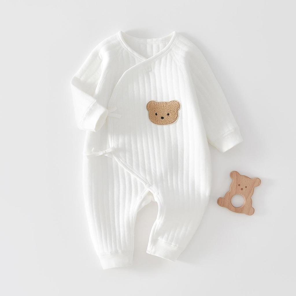 Autumn/Winter Newborn Cotton Rompers: Thin, Boneless, Warm Air Cotton