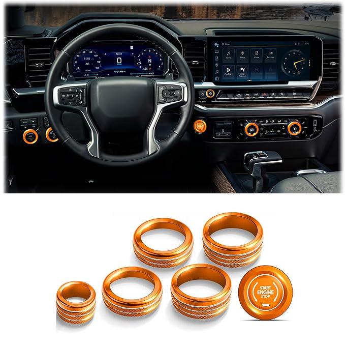 Декоративные кольца для ручек кондиционера и переключателей фар Chevrolet Silverado 22-23