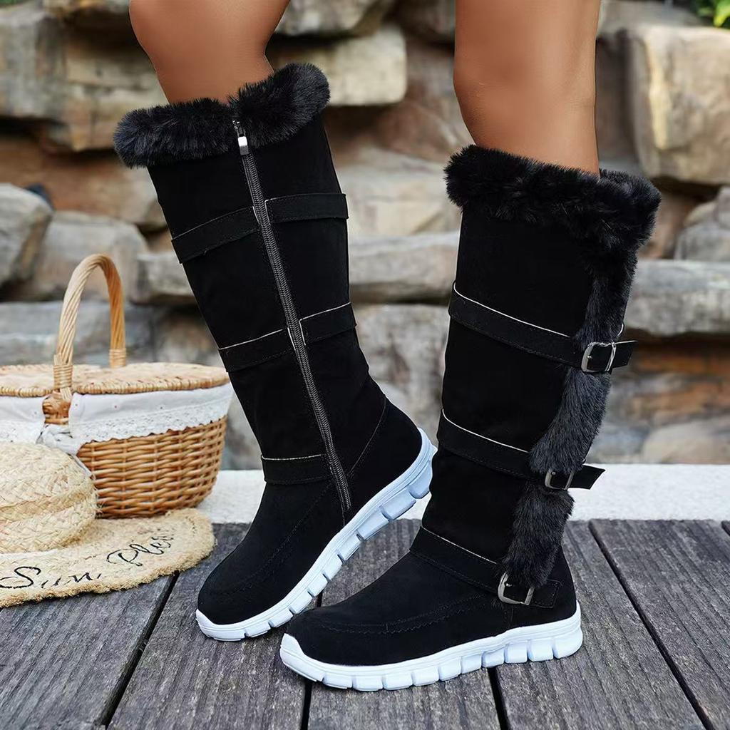 Winter Women Fur Warm Chelsea Snow Boots Casual Shoes New Short Plush Suede Flats Gladiator High Boots Comfortable Fashion Boots