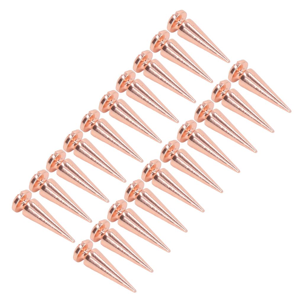 20 шт. заклепок-конусов 10x29 мм, розовое золото, комплект для украшения одежды, сумка