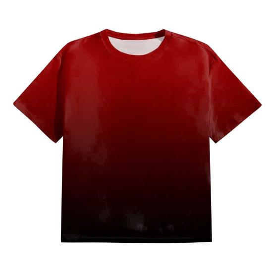Men Gradient Color T-Shirt Short Sleeve Round Neck Summer Top Plus Size Urban Style Loose Tee Shirt for Daily Wear Party Office Beach