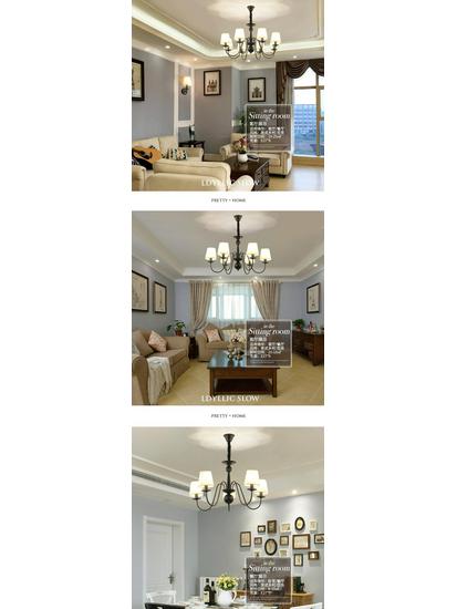 Черная ретро кованая люстра для гостиной, столовой или спальни