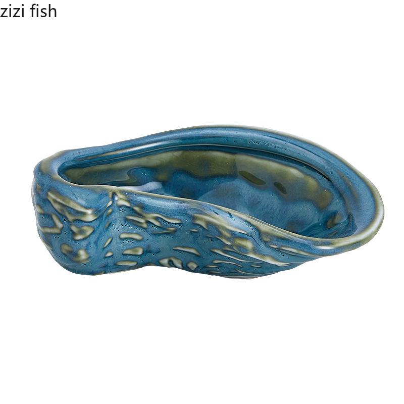 Керамическая тарелка для устриц в японском стиле, нестандартная тарелка для закусок, блюдо для суши, миска для сашими, молекулярная кухня, креативная посуда для отелей