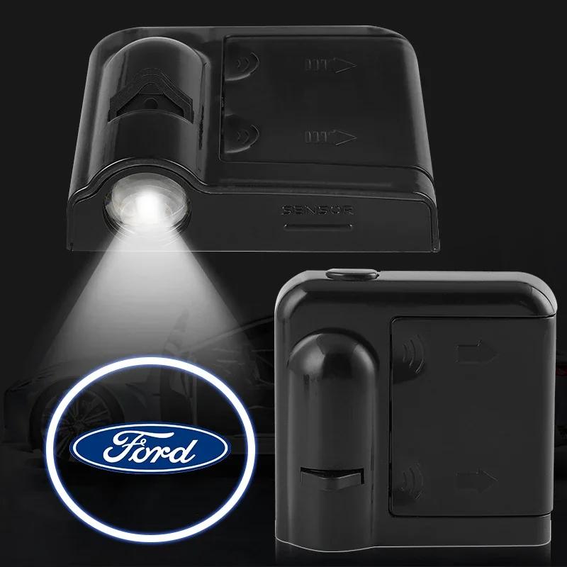 2025 Горячие Для Ford Беспроводной Светодиодный Значок Светящиеся Проекторы Приветствия на Дверь Автомобиля Декор Автомобиля Для Ford Focus ST Ranger Mondeo Kugo Eco