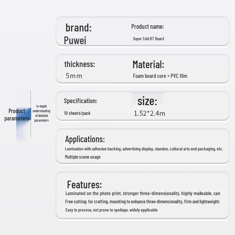 Puwei White KT Foam Board
