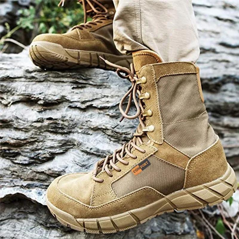 Модные высококачественные мужские походные ботинки Desert High Tactical Boots мужские солдатские боевые ботинки