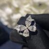 Циркон Капля воды Супер фея Кольцо с бабочкой Женское Нишевый дизайн Чувство Сладкий темперамент Элегантная личность Универсальное кольцо Кольцо