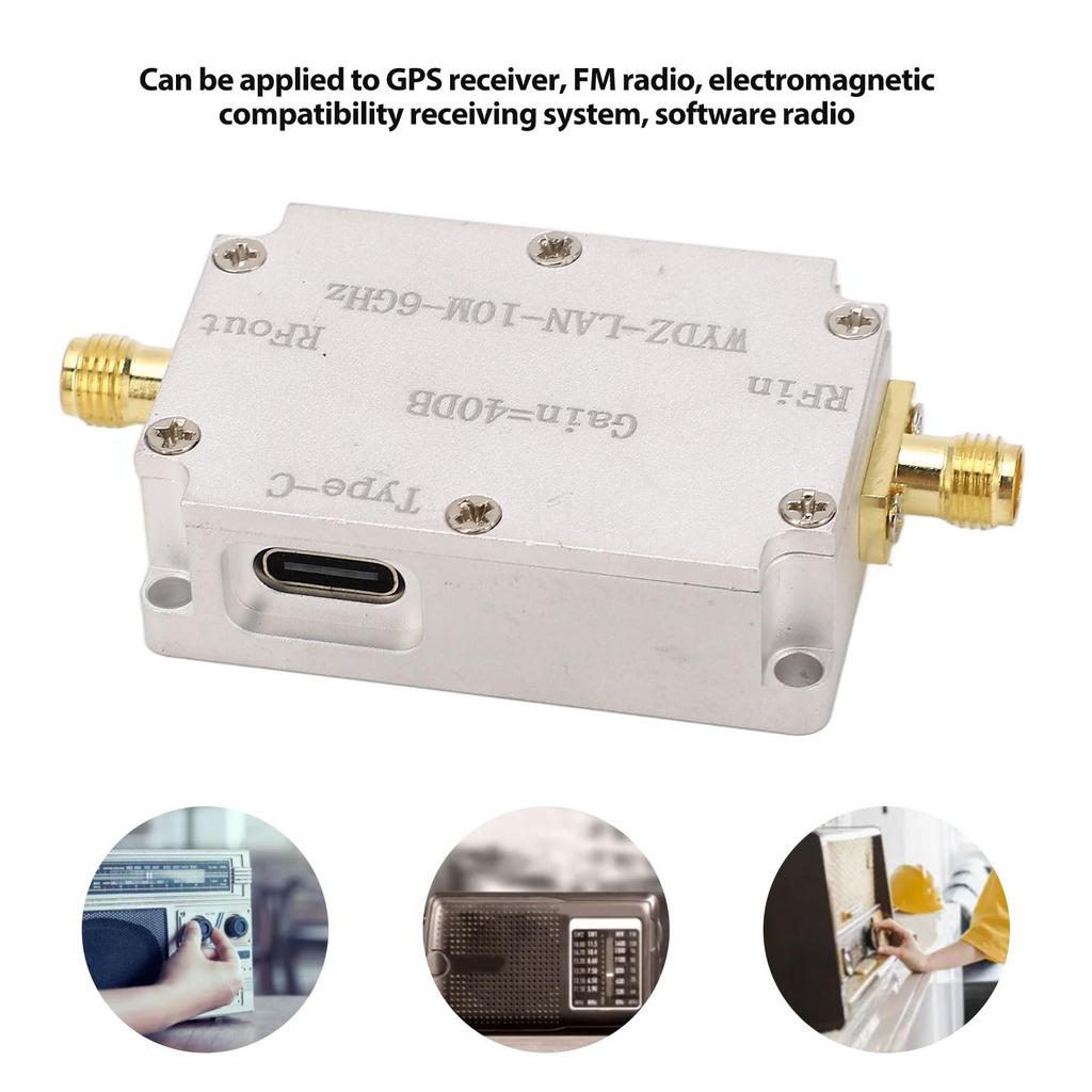 Jeffergarden RF Amplifier Low Noise Amplifier 40DB Gain 10M To 6GHz Accurate Transmission LNA RF Power Preamp for FM Radio