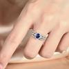 Современные модные женские кольца Huitan с овальным синим кубическим цирконием, сверкающие свадебные кольца, эффектные аксессуары, ювелирные изделия для вечеринок