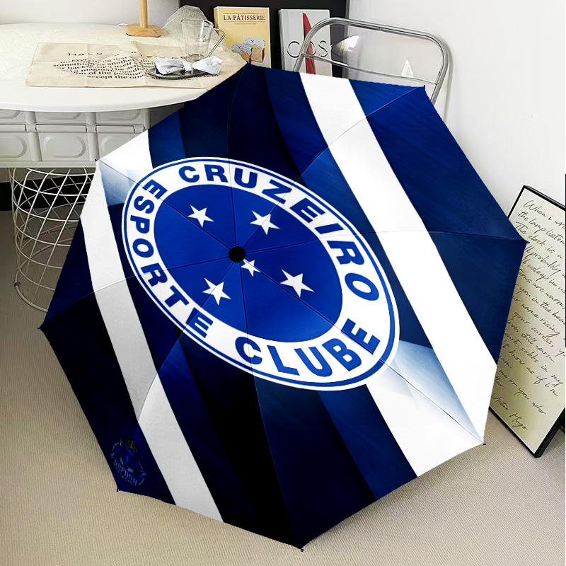 1PC Cruzeiro Esporte Clube Crest Printed Umbrella Folding umbrella, automatic umbrella 8-Frame for Travel, camping Fan gifts Christmas Gifts