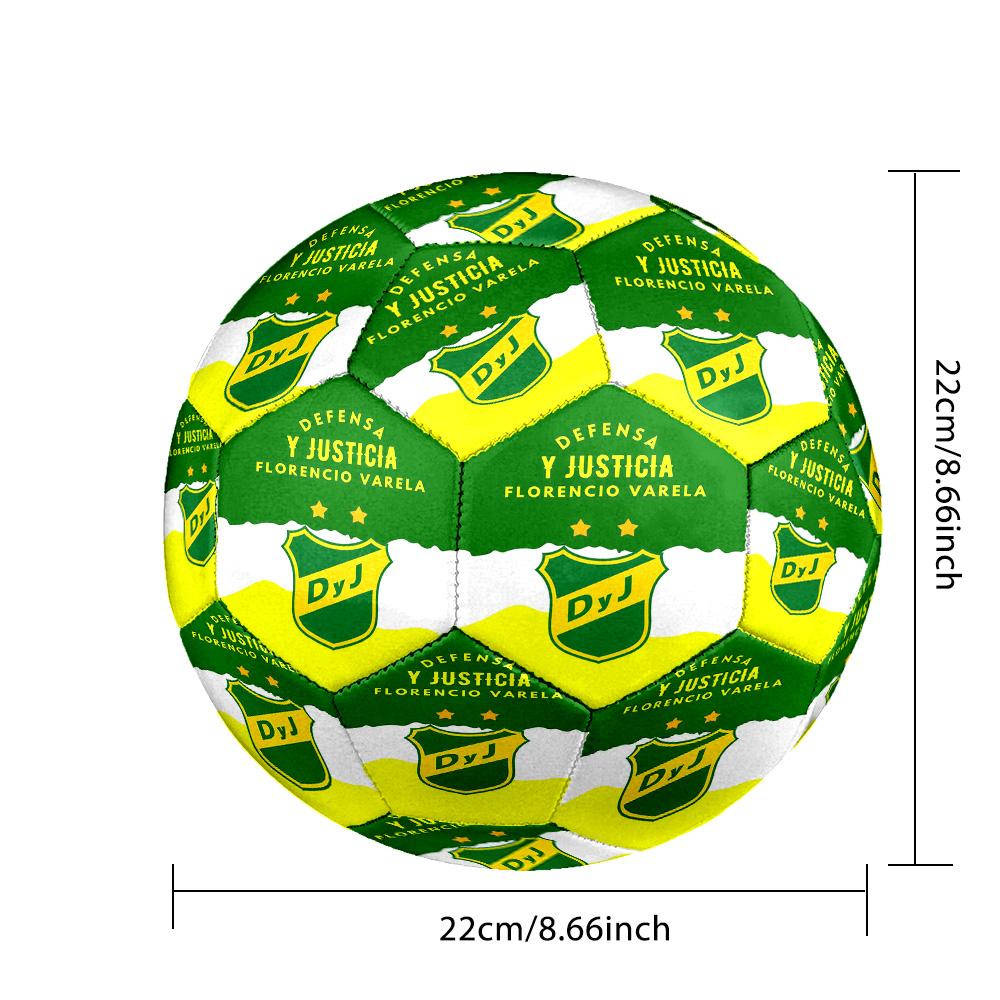 Defensa y Justicia Indoor Soccer Ball Size 5 Colorful All Ages Machine Stitched PVC Competition Ready Durable High-Bounce