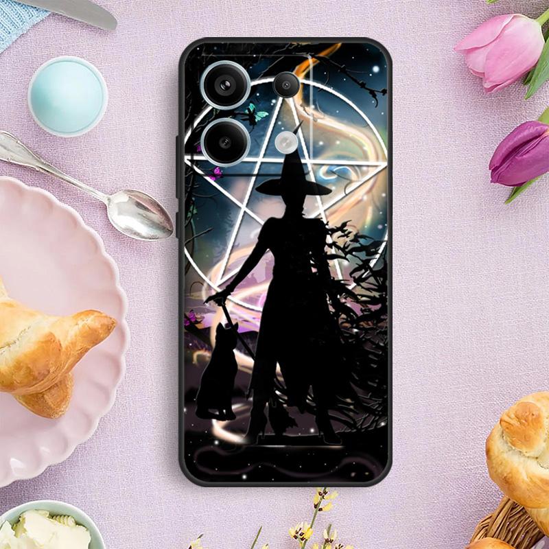 Чехол для телефона Witchcraft Halloween Cat Dark Witch для Redmi Note 12 11 9 10 13 Pro Plus 9S 10S 11S 12S Redmi 13C 9C 10C 12C