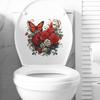 Наклейка на унитаз, съемная водонепроницаемая крышка из ПВХ для гостиной, ванной комнаты, настенное искусство, цветочная крышка для унитаза, День Святого Валентина