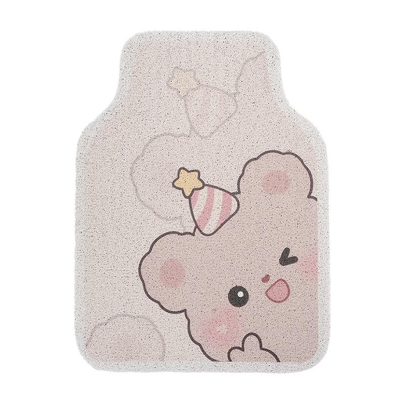 Cute Cartoon Coiled Wire Car Floor Mat Anti Dirt Universal Vehicle Interior Protection Pad