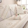Cotton Fabric Floral Embroidery Sofa Towel Anti Slip Fabric Thickened Fabric Cushion Multi Purpose Sofa Cover Backrest Mat