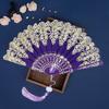 Chinese Style Folding Fan with Tassel Portable Summer Hand Held Fan Dance Performance Photo Props Party Costume Accessories Gift